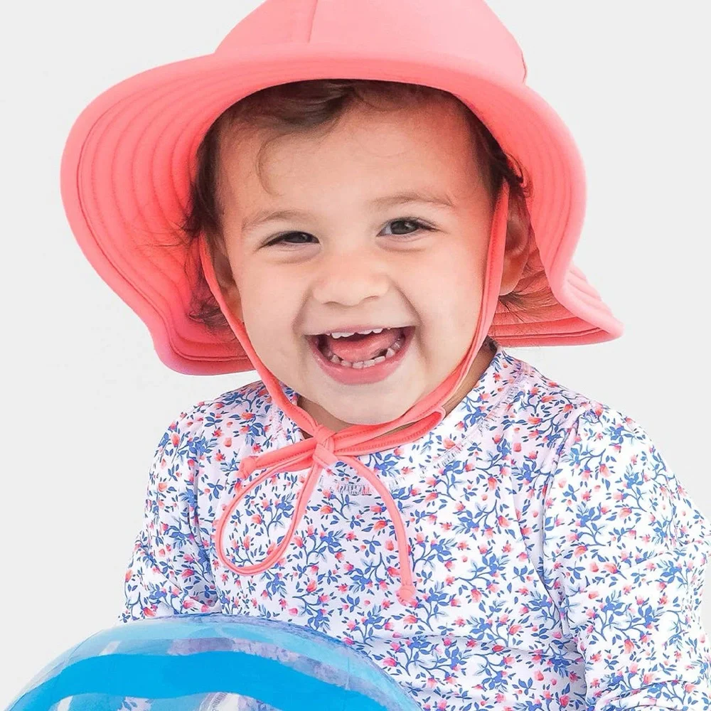 RuffleButts Kids Girl Bubblegum Pink Sun Hat 0-12 months 12 months-2T
